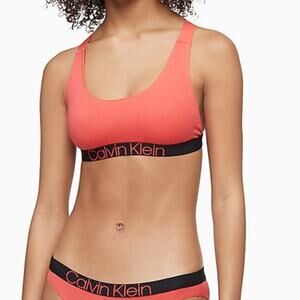 Calvin Klein Women's  Reconsidered Comfort Unlined Bralette Punch Pink XL